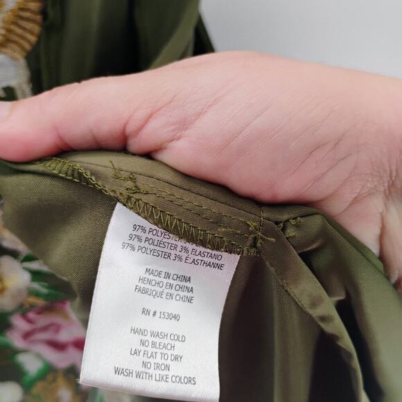 Anthropologie Floreat Kimono One Size Satin Floral Embroidered Open Front Green - Picture 15 of 15